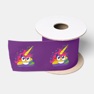RegenbogenUnicorn Poo Emoji (lila) Band Satinband