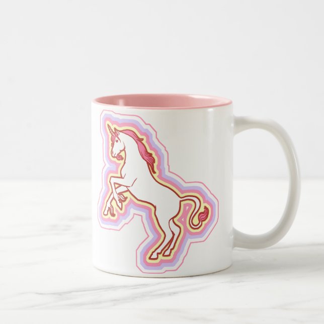Regenbogenunicorn-Tasse Zweifarbige Tasse (Rechts)