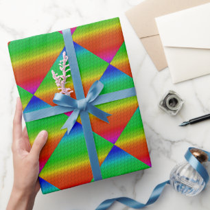 Regenbogenverlauf-Blumen-Diagonal-Kachel-Muster Geschenkpapier