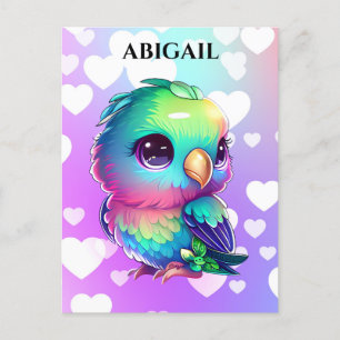 Regenbogenvogel & Herz Postkarte
