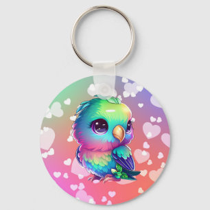 Regenbogenvogel & Herz Schlüsselanhänger
