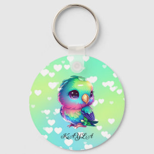 Regenbogenvogel & Herz Schlüsselanhänger