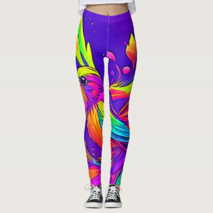 Regenbogenvogel im Cartoon Land Leggings