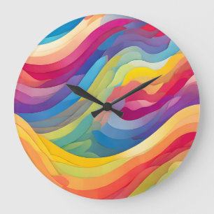 Regenbogenwälder Große Wanduhr