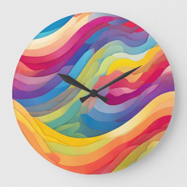 Regenbogenwälder Große Wanduhr (Vorderseite)