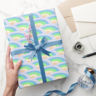 Regenbogenwaves Pastel Geschenkpapier