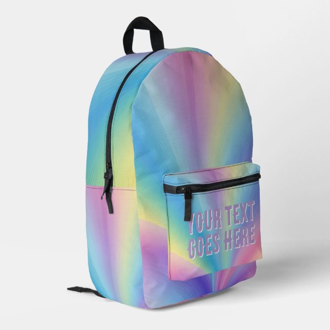 Regenbogenwelle ombre farbig Ihr Text hier Bedruckter Rucksack (Rückseitige Ecke links)