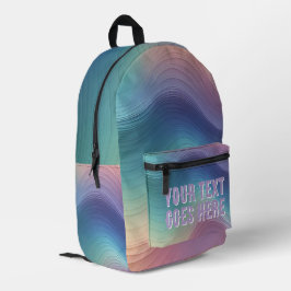 Regenbogenwelle ombre farbig Ihr Text hier Bedruckter Rucksack