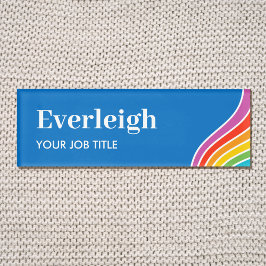 Regenbogenwelle Personalisierter Personalname Magn Namenschild