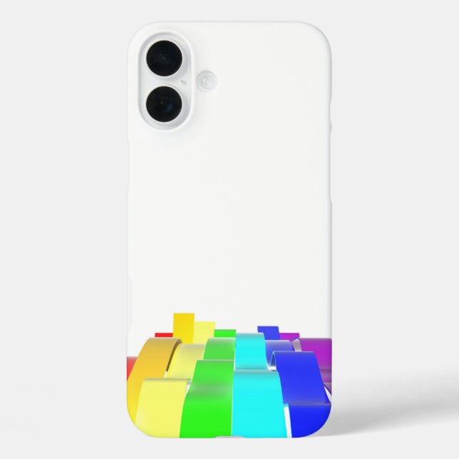 Regenbogenwellen iPhone 16 Plus Hülle (Rückseite)