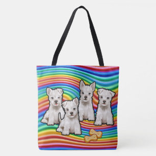 Regenbogenwelpen große Taschen-Tasche Tasche