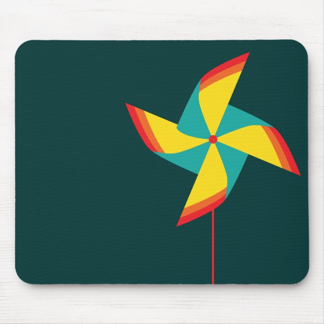 Regenbogenwindrad Mousepad (Vorne)