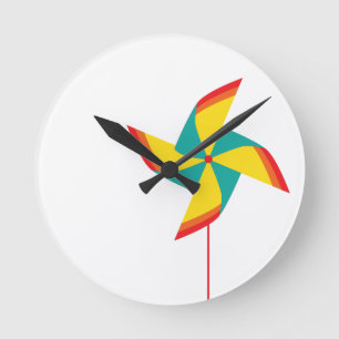 Regenbogenwindrad Runde Wanduhr