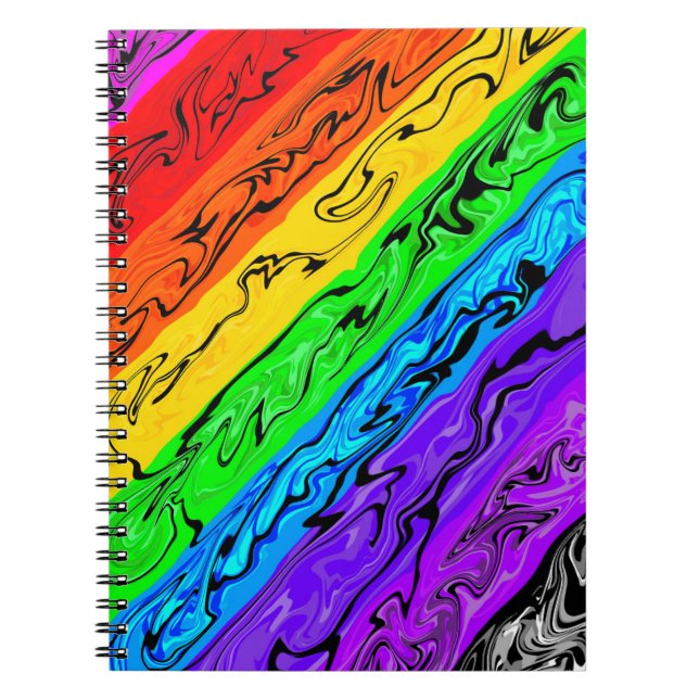 Regenbogenwirbel Notizblock (Vorderseite)