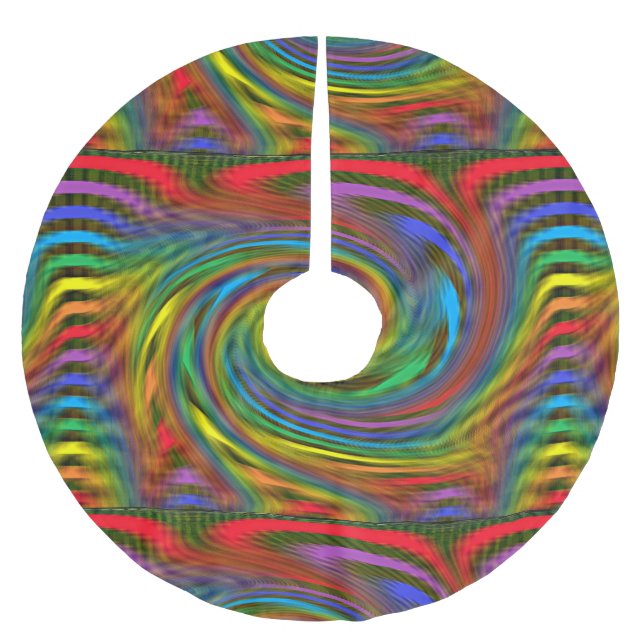 Regenbogenwirbel Polyester Weihnachtsbaumdecke (Vorderseite)