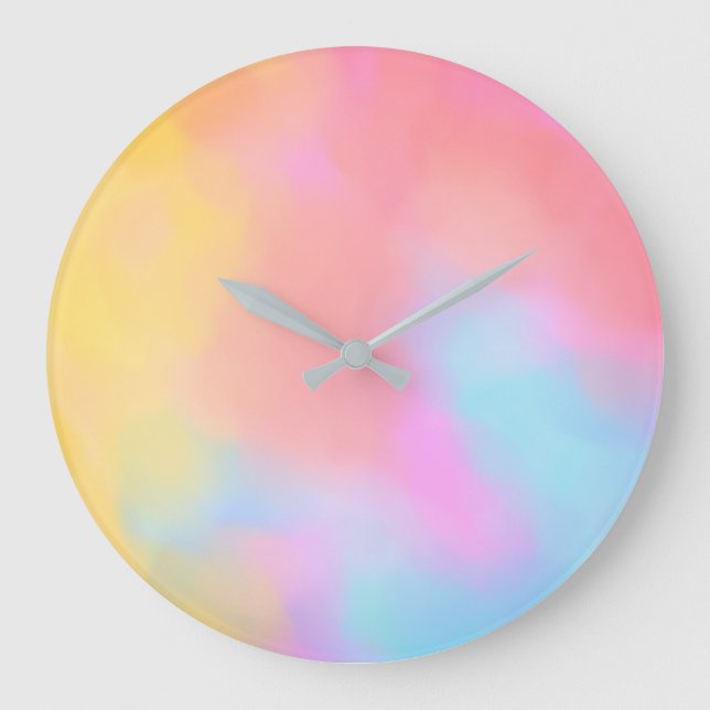 Regenbogenwolke Große Wanduhr (Vorderseite)