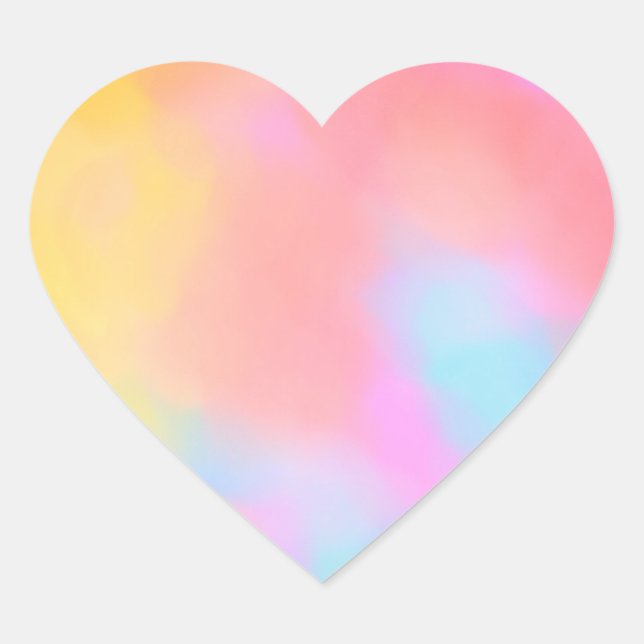 Regenbogenwolke Herz-Aufkleber (Vorderseite)
