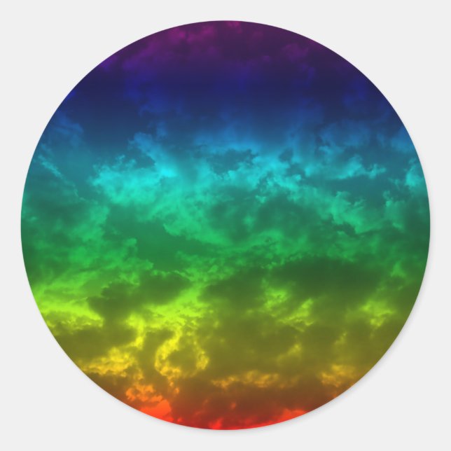 Regenbogenwolke Runder Aufkleber (Vorderseite)
