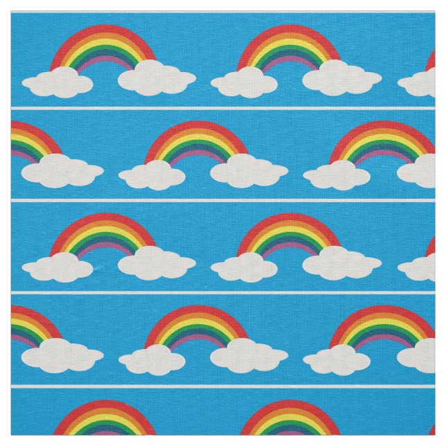 Regenbogenwolken aus Aqua Stoff (Muster)