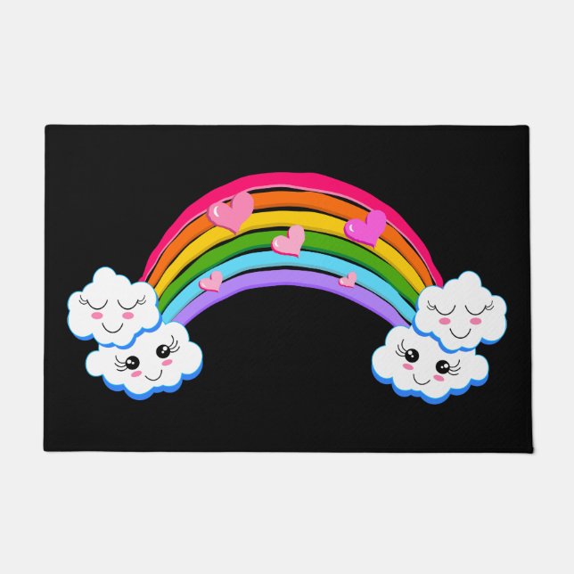 Regenbogenwolken Doormat Fußmatte (Vorderseite)