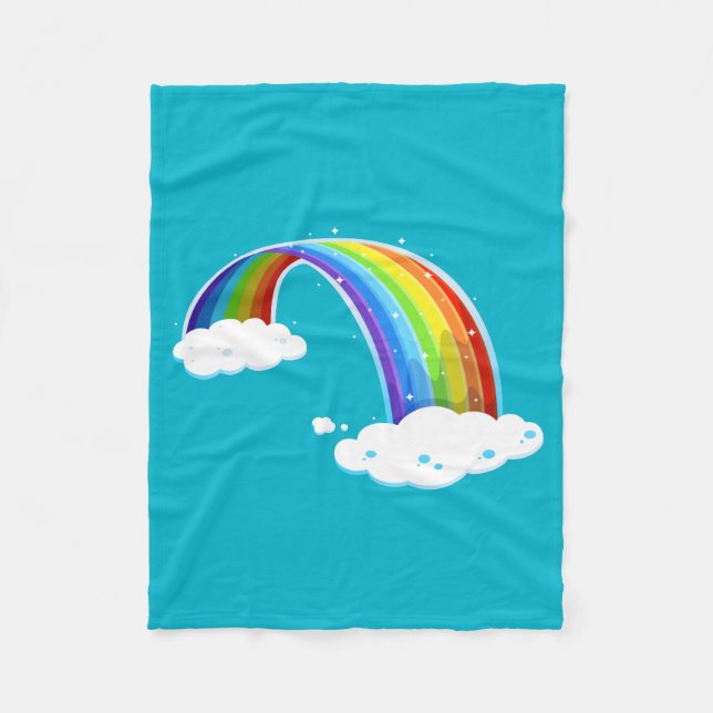 Regenbogenwolken Farbiger Glitzer Shiny Whimsical Fleecedecke (Vorderseite)