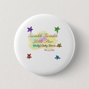 Regenbogenwolken funkeln Twinkle Little Star Baby Button