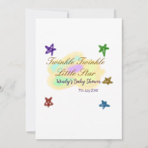 Regenbogenwolken funkeln Twinkle Little Star Baby Einladung