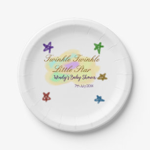 Regenbogenwolken funkeln Twinkle Little Star Baby Pappteller