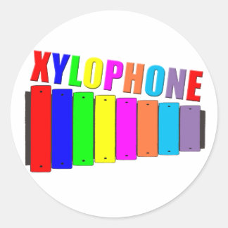 Regenbogenxylofon Runder Aufkleber