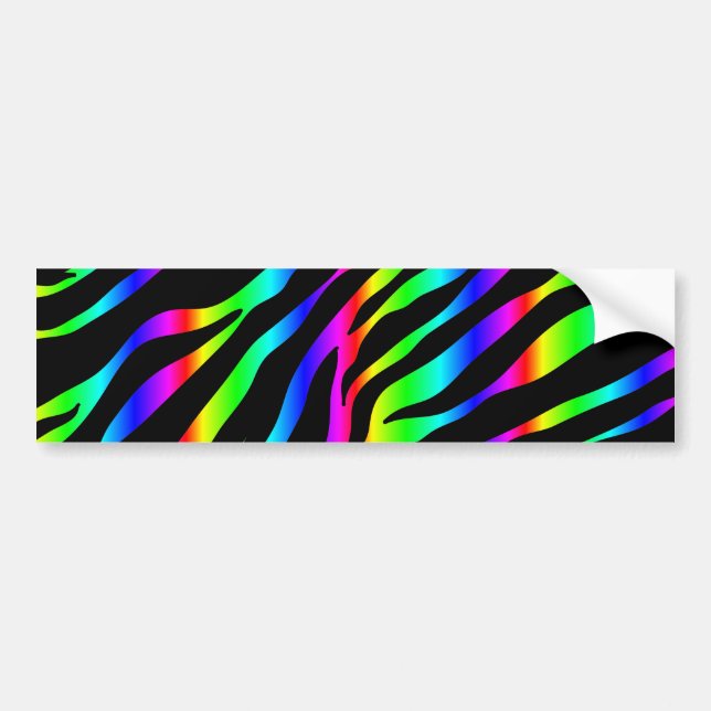 Regenbogenzebra Autoaufkleber (Vorne)