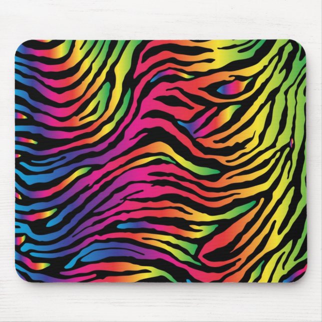 Regenbogenzebra-Druck Mousepad (Vorne)