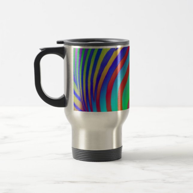 Regenbogenzebra-Druck-Reise-Tasse Reisebecher (Links)