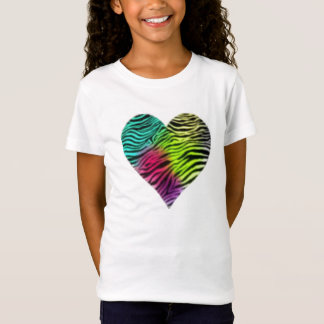 Regenbogenzebra-Herz-T-Shirt T-Shirt