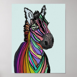 Regenbogenzebra Poster