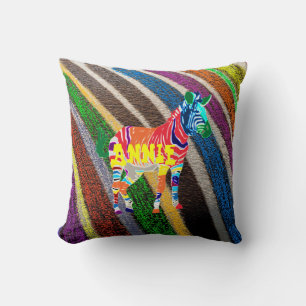 Regenbogenzebra-Schicksals-personalisiertes Kissen