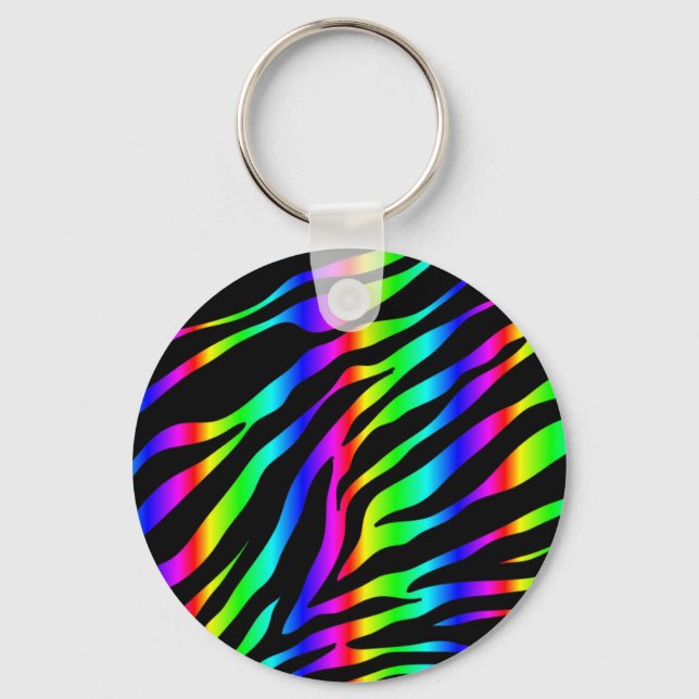 Regenbogenzebra Schlüsselanhänger (Vorderseite)