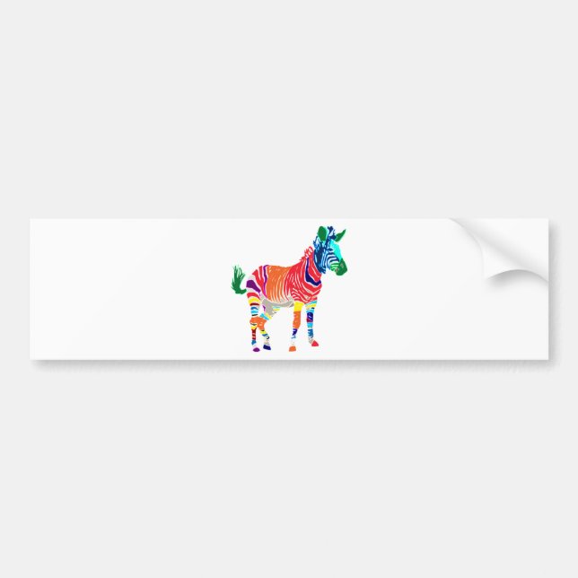 Regenbogenzebra-Tier-mit Monogramm Muster-Party Autoaufkleber (Vorne)