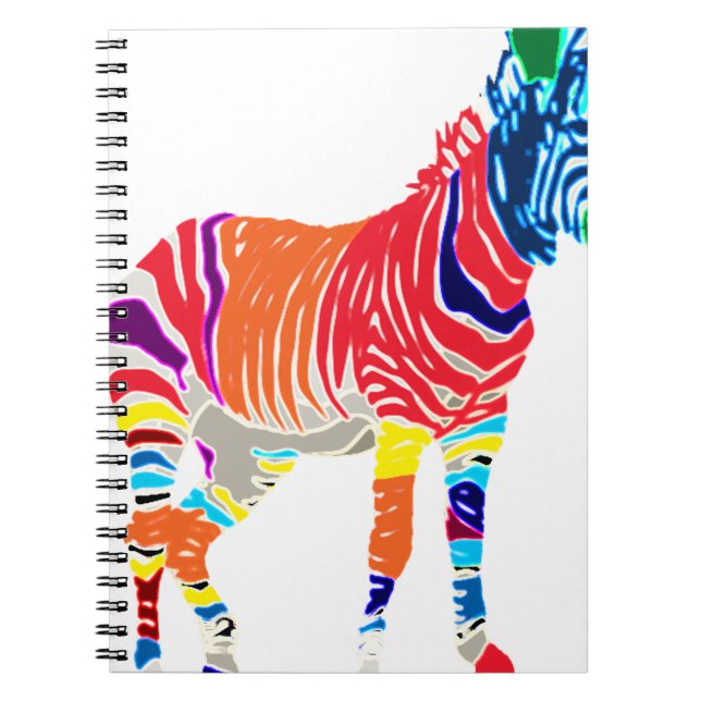 Regenbogenzebra-Tier-mit Monogramm Muster-Party Notizblock (Vorderseite)