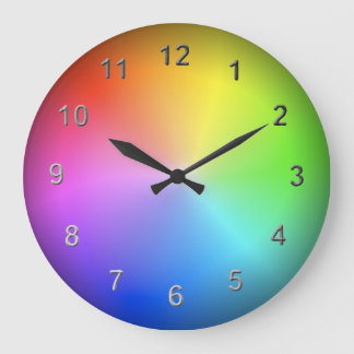 Regenbogenzeit. Große Wanduhr
