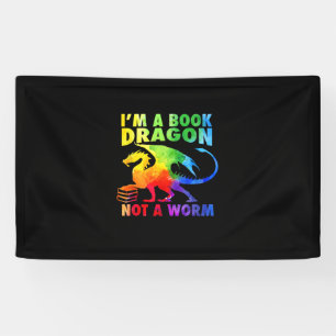 Regenbows Ich bin ein Buchdrachen, kein Wurm-LGBT- Banner