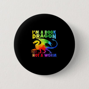 Regenbows Ich bin ein Buchdrachen, kein Wurm-LGBT- Button