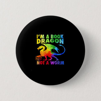 Regenbows Ich bin ein Buchdrachen, kein Wurm-LGBT- Button