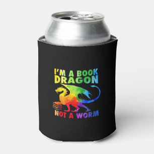Regenbows Ich bin ein Buchdrachen, kein Wurm-LGBT- Dosenkühler