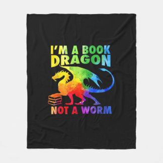 Regenbows Ich bin ein Buchdrachen, kein Wurm-LGBT- Fleecedecke