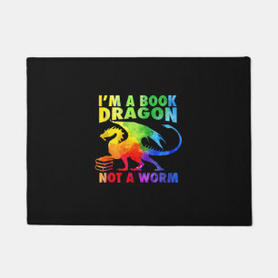 Regenbows Ich bin ein Buchdrachen, kein Wurm-LGBT- Fußmatte