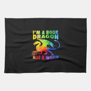 Regenbows Ich bin ein Buchdrachen, kein Wurm-LGBT- Geschirrtuch