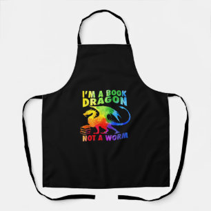 Regenbows Ich bin ein Buchdrachen, kein Wurm-LGBT- Schürze