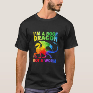 Regenbows Ich bin ein Buchdrachen, kein Wurm-LGBT- T-Shirt
