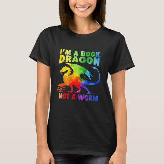 Regenbows Ich bin ein Buchdrachen, kein Wurm-LGBT- T-Shirt