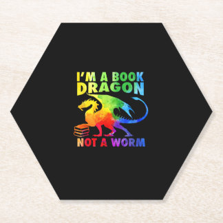 Regenbows Ich bin ein Buchdrachen, kein Wurm-LGBT- Untersetzer